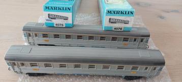 2 Märklin SNCF 1 ste klas rijtuigen+ verl. artnr 4076 in ovp beschikbaar voor biedingen