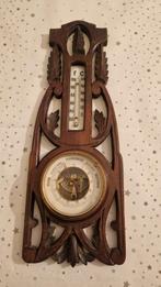 Antieke houten barometer met thermometer, Ophalen of Verzenden
