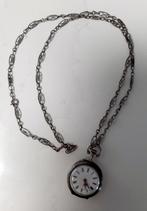 zakhorloge met horlogeketting werkend 28mm zilver, Ophalen of Verzenden