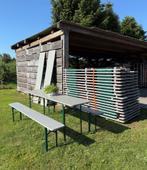 Grote voorraad biertafels bierset bierbanken picknicktafel, Ophalen, Gebruikt