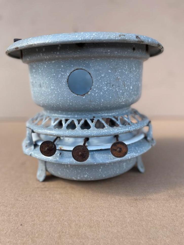 Petroleumstel, 3-pits, ORIGINAL HALLER, Antiek en Kunst, Antiek | Emaille, Ophalen