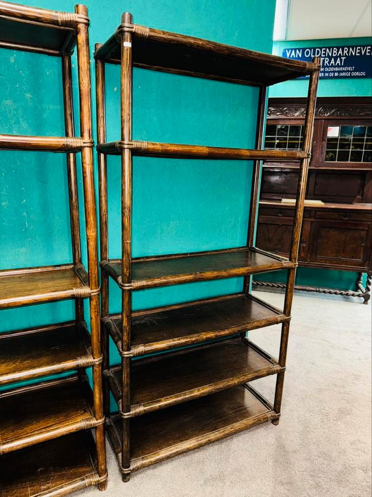 Vintage manou bamboe open kast, Antiek en Kunst, Curiosa en Brocante, Ophalen