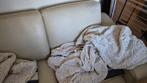 Gratis , 2 zits Leren bank .Incl bankhoes en kussens, Huis en Inrichting, Ophalen, Gebruikt, Tweepersoons, Leer