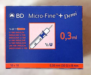 75 BD Micro-Fine U-100 insulinenaalden, 30 G, 8 mm, 0,3 ml  beschikbaar voor biedingen