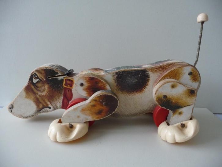 Vintage SNOOPY DOG van FISCHER PRICE - 60-er jaren, Antiek en Kunst, Antiek | Speelgoed, Ophalen of Verzenden
