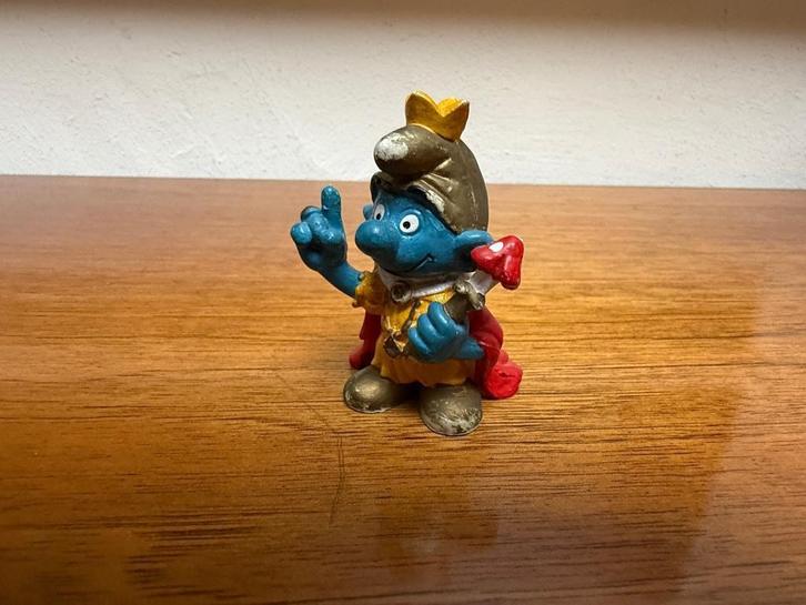 Keizer Smurf – gouden muts, Verzamelen, Smurfen, Gebruikt, Poppetje, Figuurtje of Knuffel, Overige Smurfen, Ophalen of Verzenden