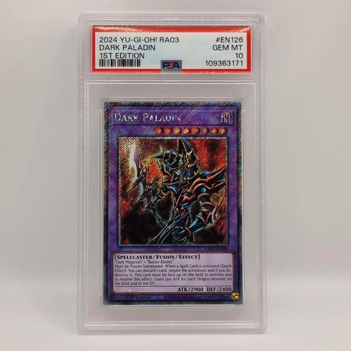 Yu-Gi-Oh Dark Paladin 1st edition RA04 en126 platinum PSA 10, Hobby en Vrije tijd, Verzamelkaartspellen | Yu-gi-Oh!, Nieuw, Losse kaart