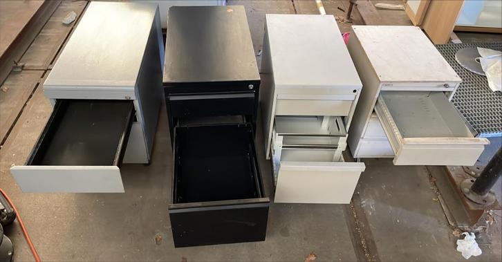 Metalen ladenblokken 4 stuks, Huis en Inrichting, Kasten | Ladekasten, Gebruikt, Minder dan 100 cm, Minder dan 50 cm, 50 tot 75 cm