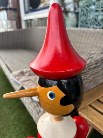 Vintage Houten Pinokkio 73cm groot beschikbaar voor biedingen