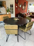Ronde massief houten eettafel XL 150 cm - Wooodz Rhonda, Huis en Inrichting, Gebruikt, 150 tot 200 cm, Rond, Vijf personen of meer