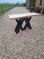 Robuuste sidetable met dik boomstam blad, Huis en Inrichting, Tafels | Sidetables, Ophalen, 100 tot 150 cm, Nieuw, Overige houtsoorten