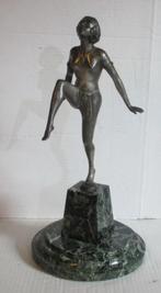 art deco bronzen danseres op marmer E Urbain, Antiek en Kunst, Antiek | Koper en Brons, Ophalen