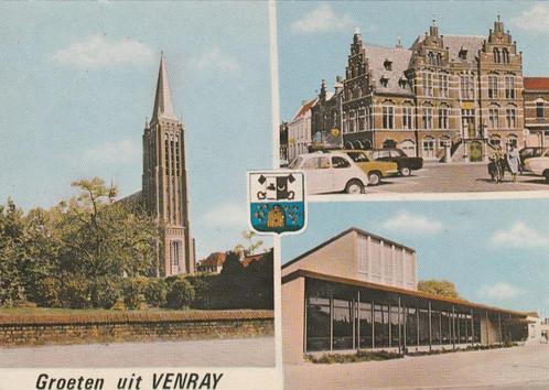 VENRAY Kerk Raadhuis Fiat 500 Groeten, Verzamelen, Ansichtkaarten | Nederland, Ongelopen, Limburg, 1960 tot 1980, Verzenden