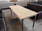 Eettafel 200 x 80cm, massief hout met metaal., Ophalen, 50 tot 100 cm, Zo goed als nieuw, Vijf personen of meer