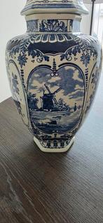 Delfst Blauwe Vaas met Deksel, Ophalen of Verzenden