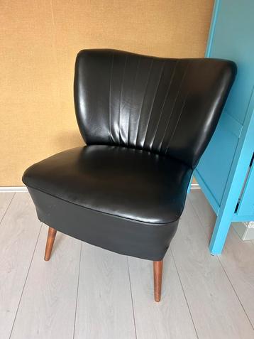 Vintage zwarte cocktailstoel/ fauteil beschikbaar voor biedingen