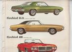 Pontiac Firebird 1969/1970 Color cards, Ophalen of Verzenden