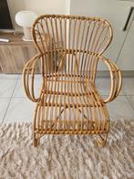 Vintage Rotan / Bamboe Fauteuil Belse 8, Ophalen, Minder dan 75 cm, Vintage, Riet of Rotan