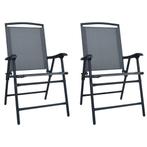 Tuinstoelen inklapbaar 2 st textileen grijs, Ophalen of Verzenden, Nieuw
