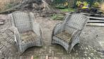 Gratis 2x rieten tuinstoelen, Ophalen, Gebruikt, Rotan