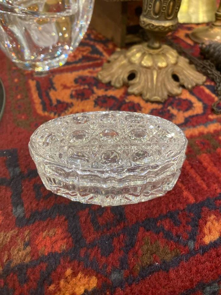 Kristallen Sieradendoosje, Antiek en Kunst, Antiek | Glas en Kristal, Ophalen of Verzenden