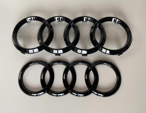 Audi Ringen embleem voorkant / achterkant glossy black, Auto-onderdelen, Carrosserie en Plaatwerk, Spatbord, Audi, Voor, Achter