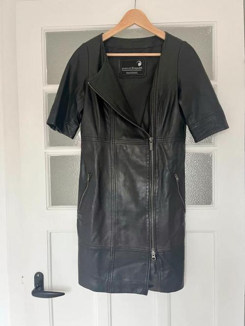 * Zwarte Lederen / Leren Jurk - GOOSECRAFT * Mt. S * ZGAN *, Kleding | Dames, Jurken, Zo goed als nieuw, Maat 36 (S), Zwart, Boven de knie