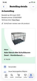 Zwarte bench met schuifdeuren, Dieren en Toebehoren, Ophalen, Zo goed als nieuw