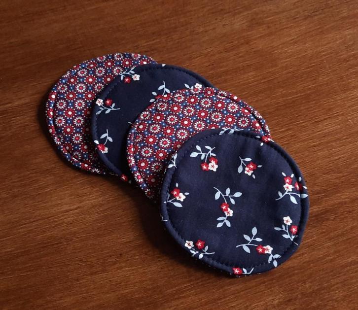 Katoenen onderzetters - Rond - Blauw/rood, Huis en Inrichting, Woonaccessoires | Onderzetters, Nieuw, Glas of Kopje, Verzenden