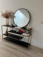 Dressoir side table zwart goud, Ophalen, Zo goed als nieuw, 25 tot 50 cm, Rechthoekig