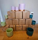 Restpartij 24 bloempotten van cement sierpotten potten kunst, Rond, Ophalen of Verzenden, Zo goed als nieuw, Minder dan 25 cm