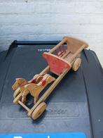 Paarden met wagen.  Oud houten speelgoed, Ophalen of Verzenden