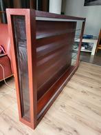 Vitrine kast met glazen schuifdeuren, Ophalen, Jazeker, 50 tot 100 cm, Glas