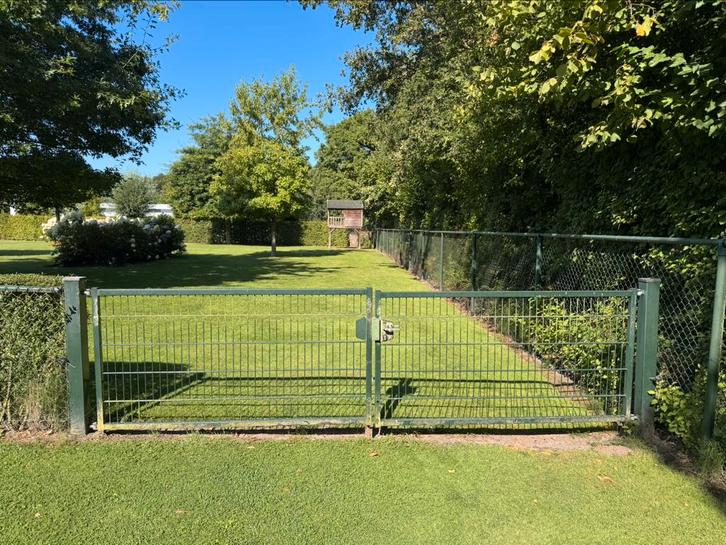 2x Dubbele dubbelstaafmat poort 8/6/8 groen 4x1 meter, Tuin en Terras, Tuinhekken en Hekwerk, Gebruikt, Dubbelstaafmat hekwerk