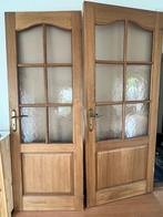 Eiken binnendeuren met glas, Doe-het-zelf en Verbouw, Deuren en Horren, Ophalen, Gebruikt, 80 tot 100 cm, Binnendeur