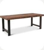 Robuuste eettafel - 220x95 cm, Huis en Inrichting, Tafels | Eettafels, Ophalen, Teakhout, 200 cm of meer, 50 tot 100 cm