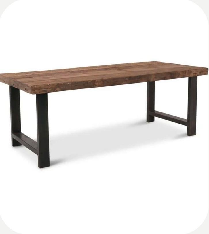 Robuuste eettafel - 220x95 cm, Huis en Inrichting, Tafels | Eettafels, Zo goed als nieuw, 50 tot 100 cm, 200 cm of meer, Vijf personen of meer