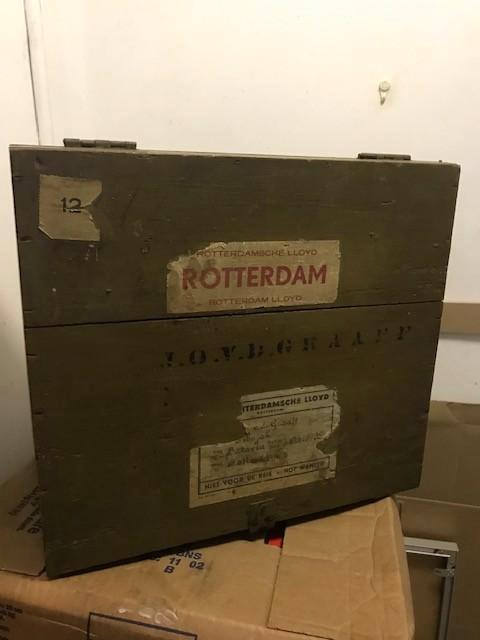 Houten Kist uit de jaren '30, Verzamelen, Scheepvaart, Gebruikt, Gebruiksvoorwerp, Ophalen