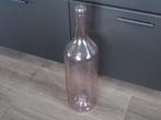 Een roze vaas/fles ( glas), Huis en Inrichting, Ophalen, Overige kleuren, Minder dan 50 cm, Glas
