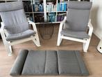 2 witte IKEA  Poang schommelstoelen, Huis en Inrichting, Stoelen, Ophalen, Wit, Hout, Twee