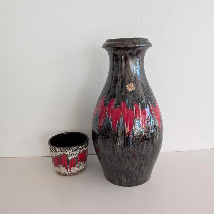 Grote vintage West Germany vaas Scheurich 223-45 Lora, Huis en Inrichting, Woonaccessoires | Vazen, Overige kleuren, Minder dan 50 cm