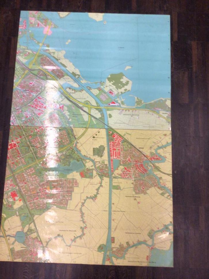 Landkaart ijmeer diemen muiden abcoude weesp a’dam-zuidoost, Boeken, Atlassen en Landkaarten, Gelezen, Overige typen, Nederland