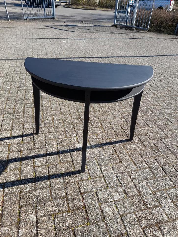 Mooie mat zwarte side tafel 100 cm, Antiek en Kunst, Antiek | Meubels | Tafels, Ophalen