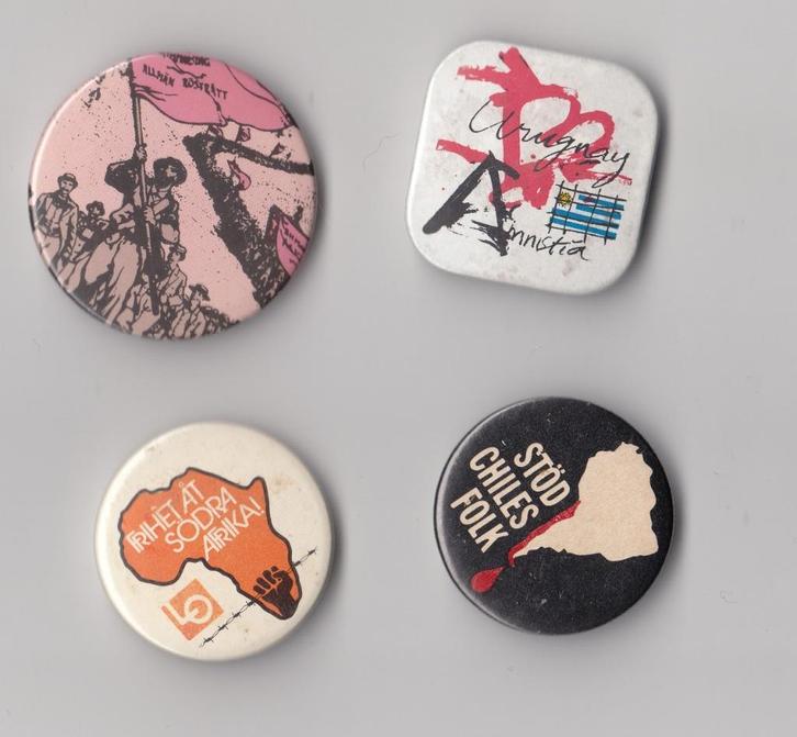 Protest buttons Afrika Zuid Amerika, Verzamelen, Speldjes, Pins en Buttons, Gebruikt, Speldje of Pin, Overige onderwerpen, Ophalen of Verzenden