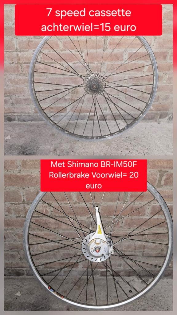 7 Fietswielen - Diverse types, Fietsen en Brommers, Fietsonderdelen, Gebruikt, Algemeen, Wiel, Ophalen of Verzenden