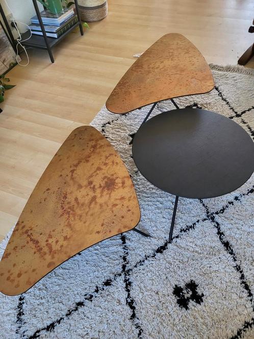 Salontafel 3 delen (niervormig), Huis en Inrichting, Tafels | Bijzettafels, Zo goed als nieuw, Overige vormen, Minder dan 45 cm