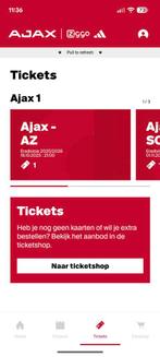1x kaartje Ajax - AZ vak 410 rij 23, Losse kaart, Eén persoon, Oktober