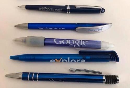 Balpen, verzameling pen blauw accent deels gebruikt, Verzamelen, Pennenverzamelingen, Zo goed als nieuw, Balpen, Overige merken