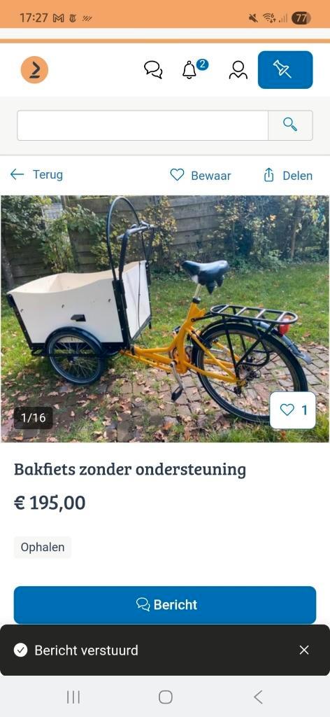 Bakfiets, Fietsen en Brommers, Fietsen | Bakfietsen, Gebruikt, 2 kinderen, Ophalen