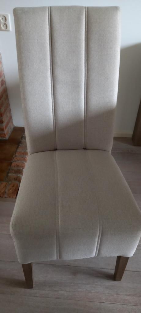 4 beige stoelen, Huis en Inrichting, Stoelen, Zo goed als nieuw, Vier, Stof, Overige kleuren, Ophalen